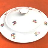 Antique PN France soup tureen White porcelain with gold edging and brass decoration