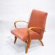 Fauteuil retapissé velours rose