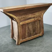 1970s Asian Rustic Solid Wood Console Table, Hand-Carved Primitive Sideboar