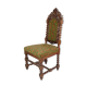 High-Backed Chair in Solid Oak with the Style of the Renaissance
