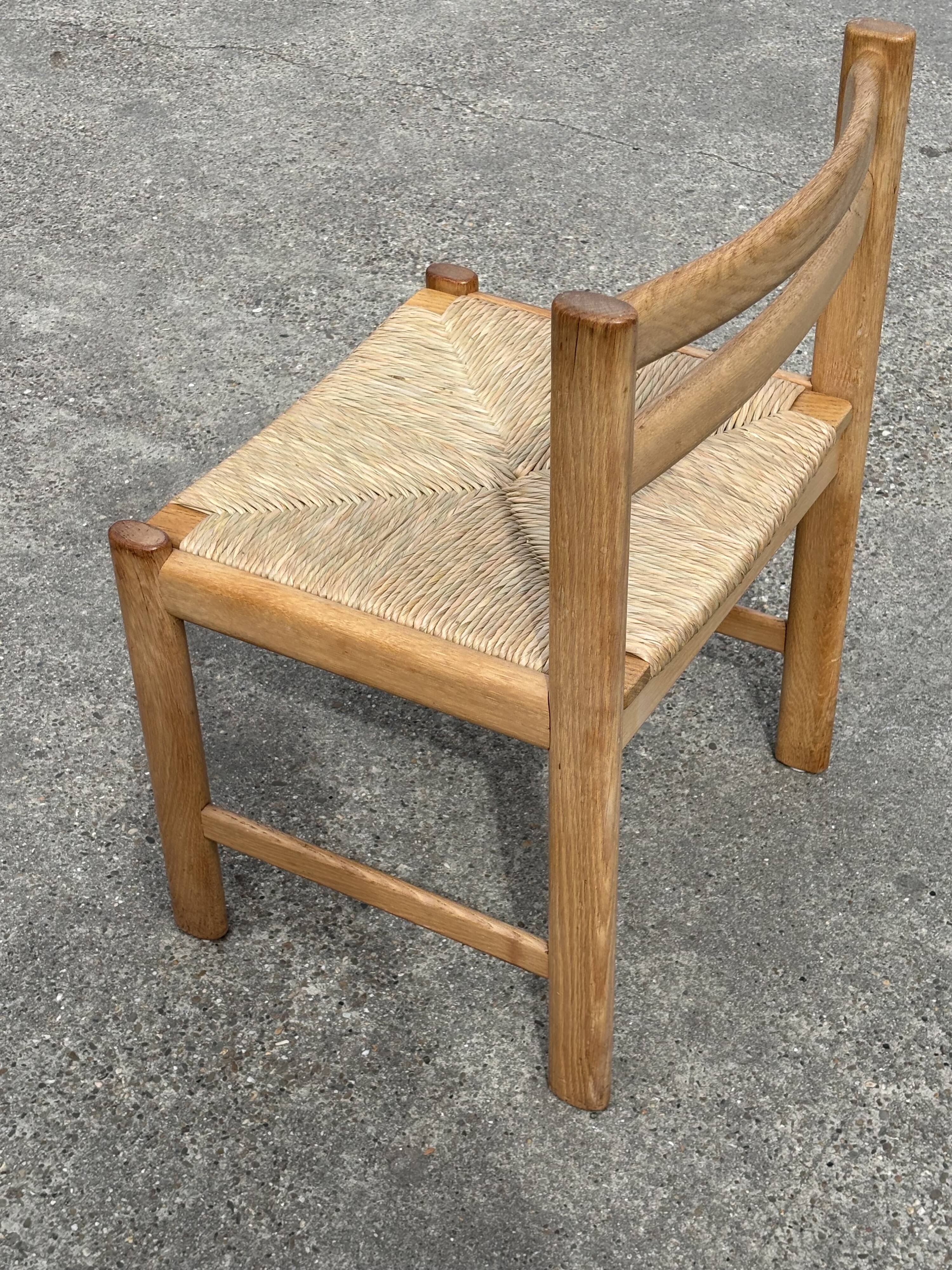 Vintage dining chairs set of 6 oak and rattan design minimalist design