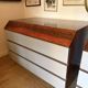 Pair of vintage rosewood and brushed aluminium chests of drawers