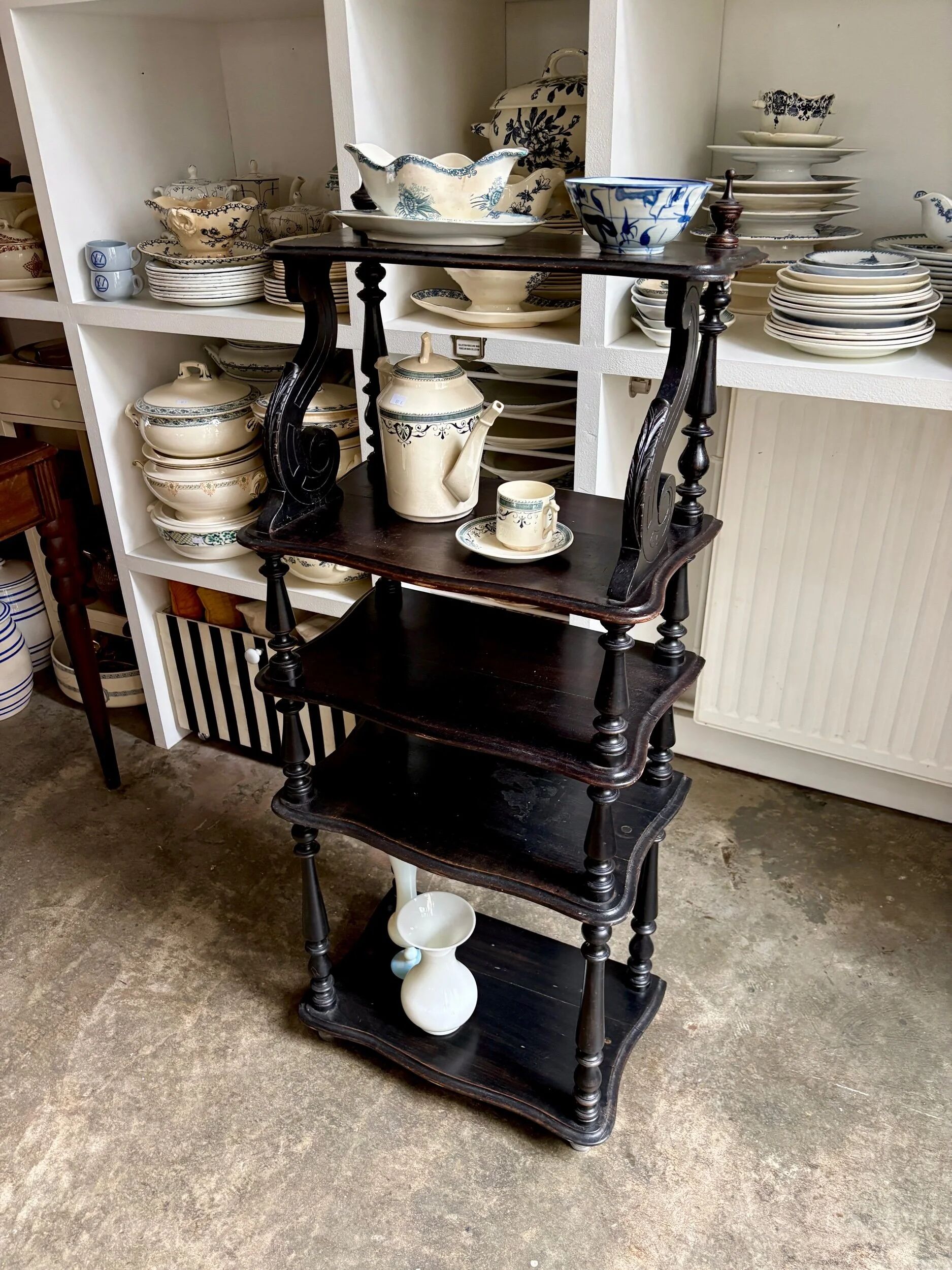 Library, Napoleon III music stand in blackened wood.