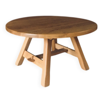 Rustic Light Oak Coffee Table, Belgium, 1960s