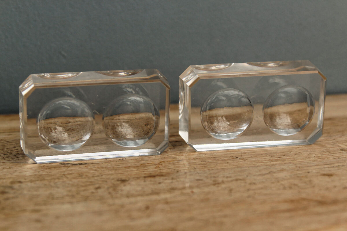 Paire de salerons en cristal