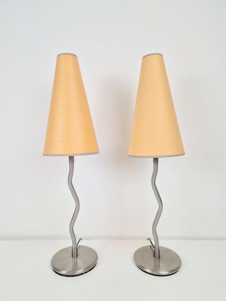 Lampes de table vintage Squiggle Antimon Zigzag d'Ikea, années 1990, ensemble de 2