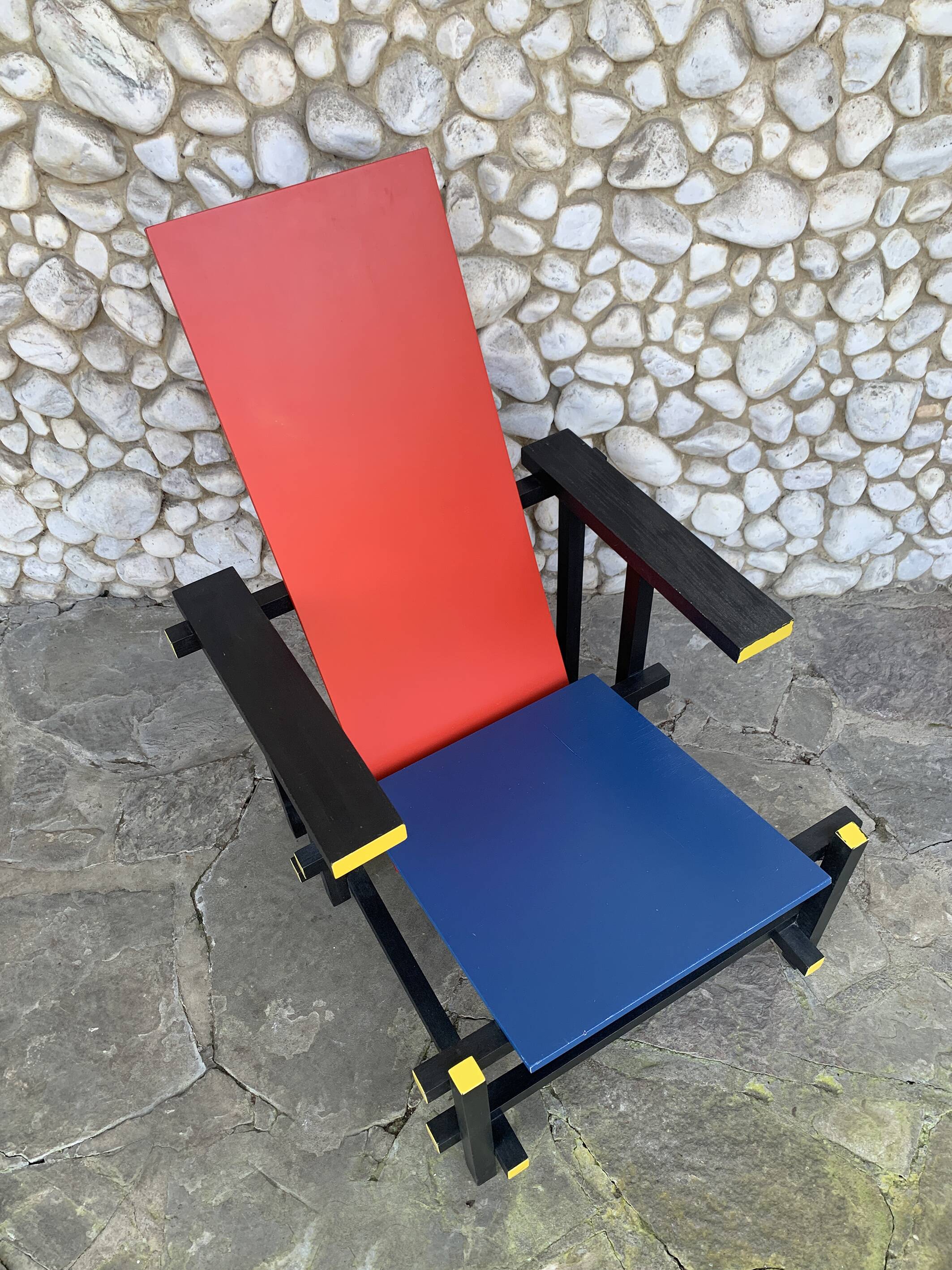 Armchair in the style of the Red & Blue Chair by Gerrit Rietveld