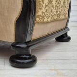 1950s, Danish vintage relax armchair, furniture velour, ash wood.