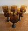Set of glasses with wooden bases