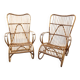 Paire de fauteuils en rotin vintage