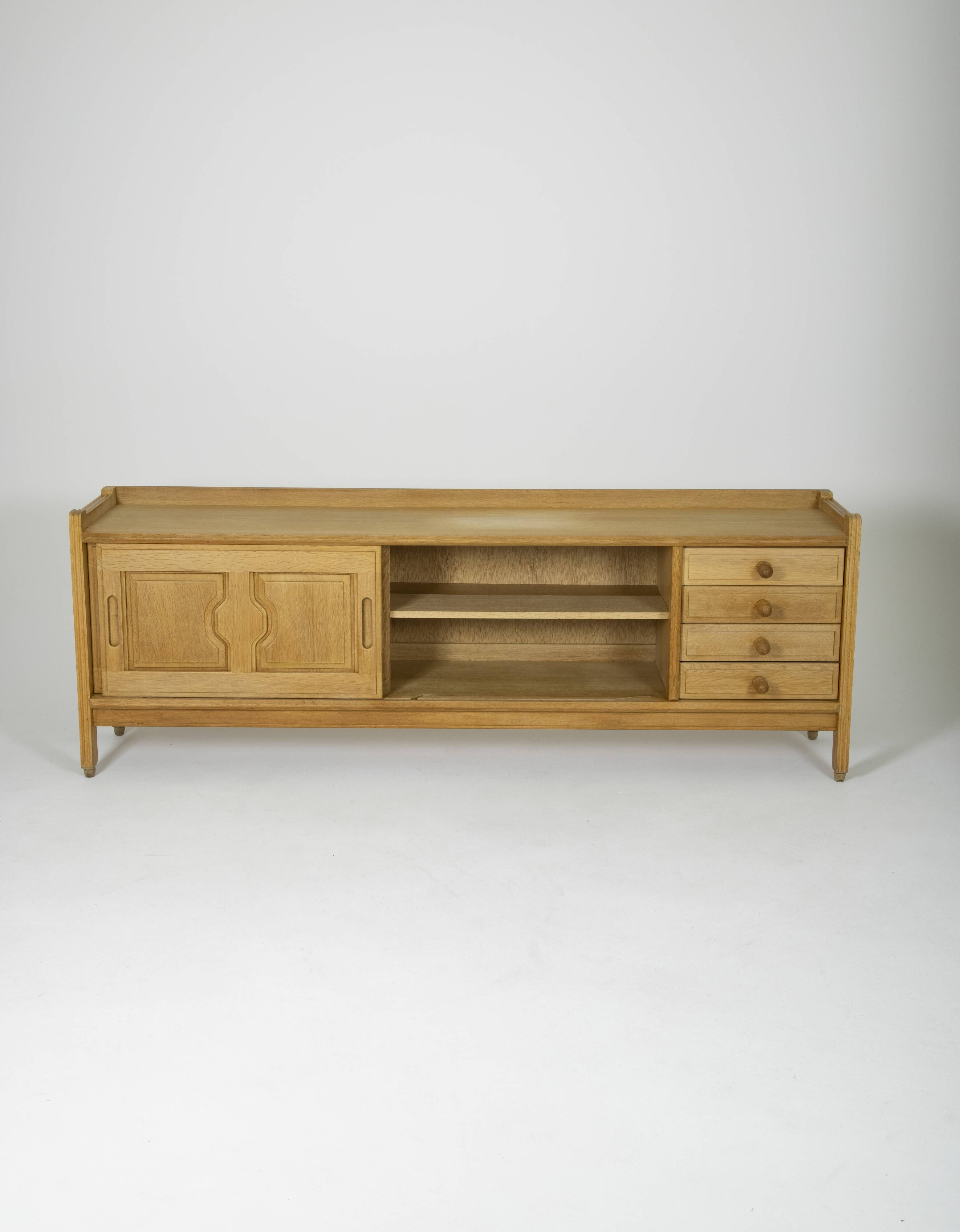 Oak sideboard by Guillerme & Chambron, France 1960s