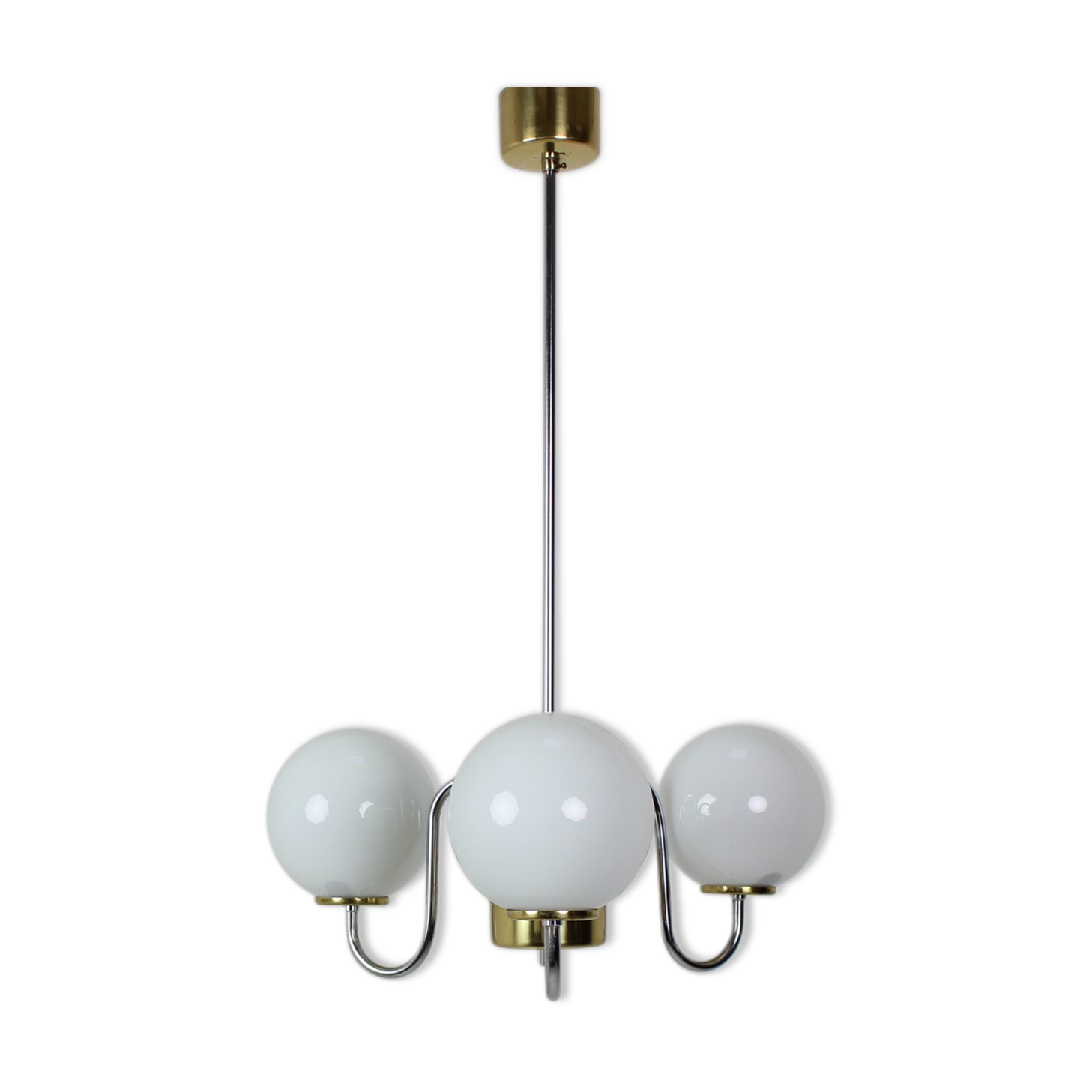 Mid-century glass chandelier Lidokov, 1960's