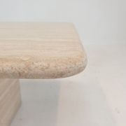 Table basse italienne en travertin, années 1980