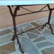 Former large parisian bistro table marble 1940s