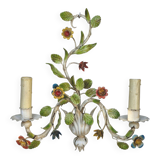 Wall lamp in colored flower sheet metal
