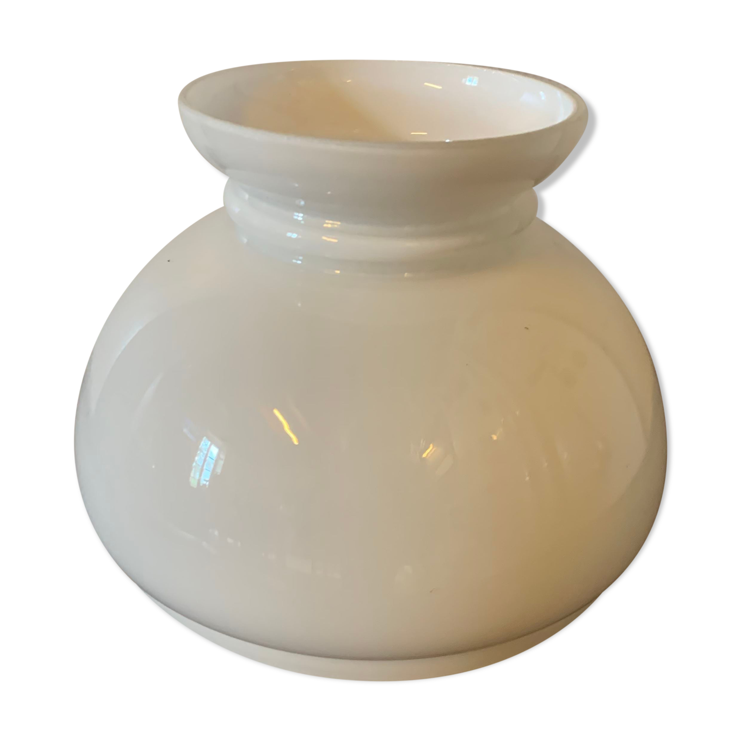 Abat-jour dôme en verre opalin blanc