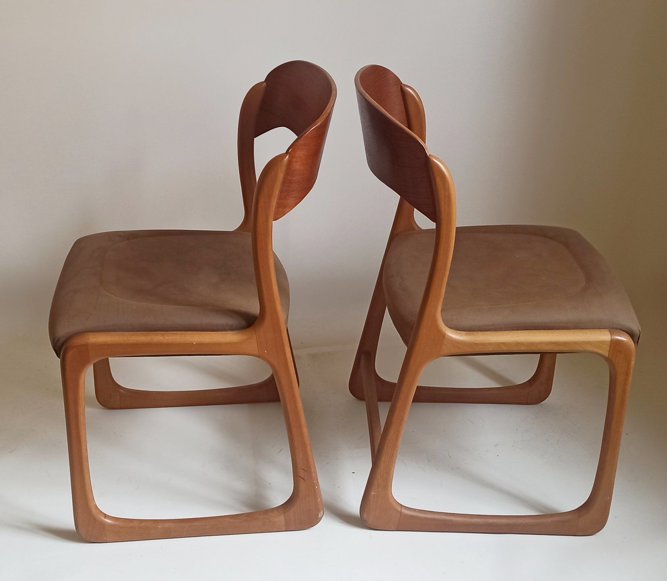 Pair of chairs Baumann sled feet 60s