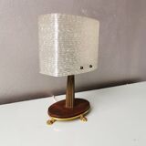 Vintage table lamp with plastic hood, 70s