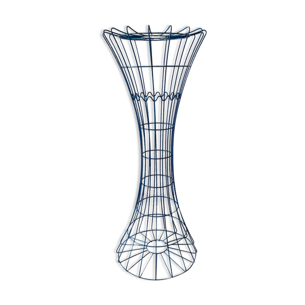 Porte-manteaux de forme diabolo en métal laqué bleu de Verner Panton