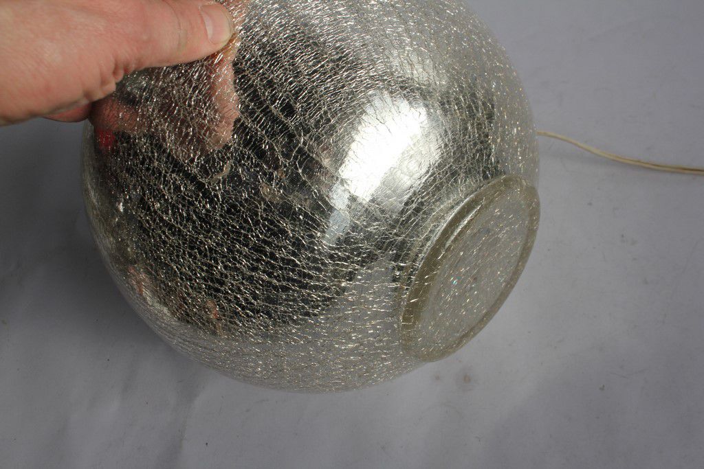 Art Deco lamp ball of cracked mercurized glass