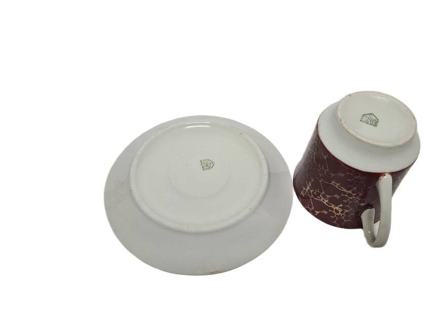 Vintage Polish cup and saucer from Wałbrzych Pottery, 1970s, set of 2