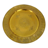 Plateau asiatique ( Laos ou Chine ) en bronze doré. Diamètre : 52,5 cm
