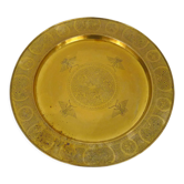 Asian tray (Laos or China) in gilded bronze. Diameter: 52.5cm
