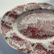Ensemble vintage Enoch Wedgwood "Maisons Royales de Grande-Bretagne" en rouge, gravé à la main.