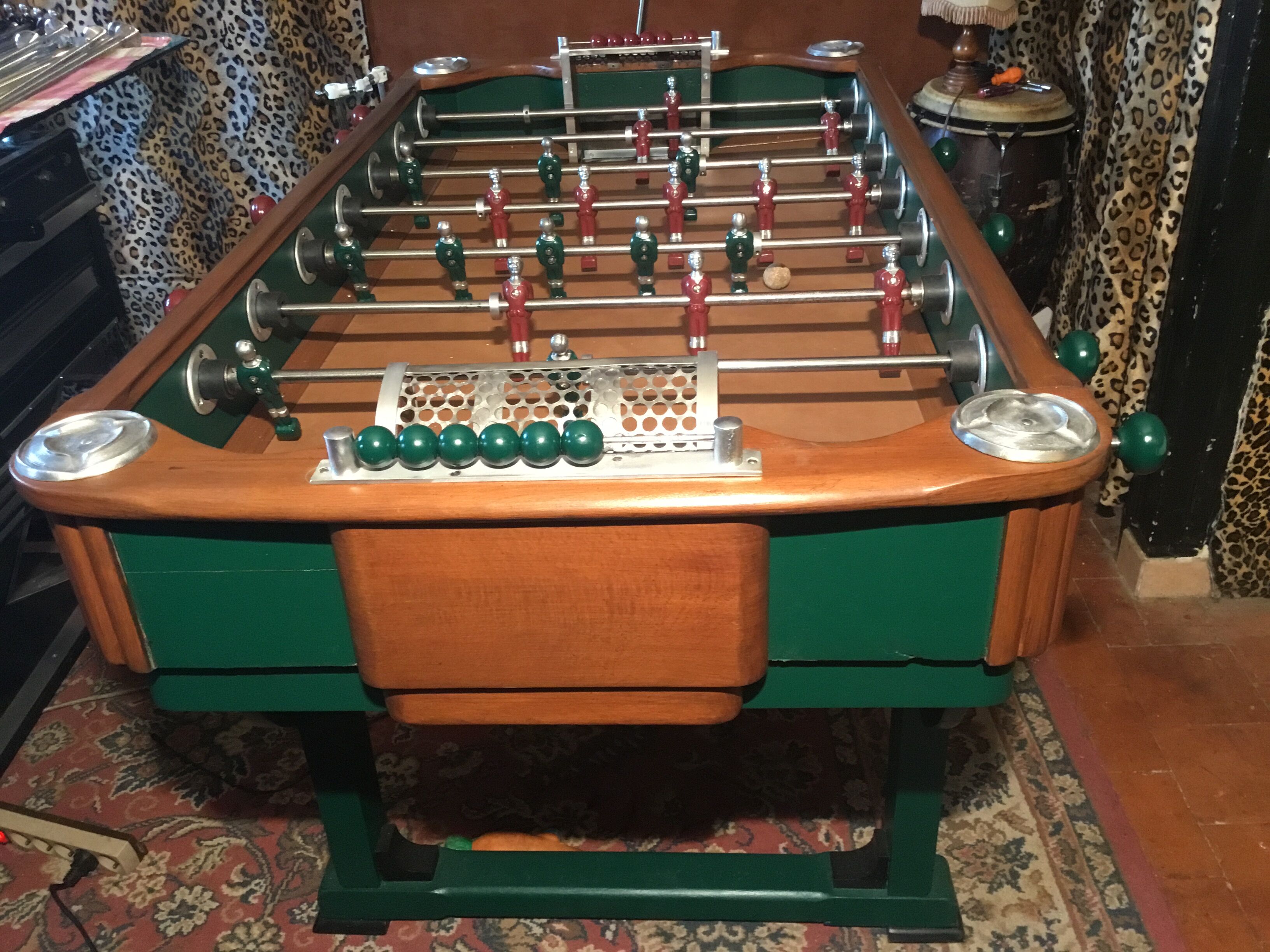 Bussoz Champion table football in oak completely restored by Babylon