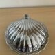 Vintage shell butter dish in silver metal and glass