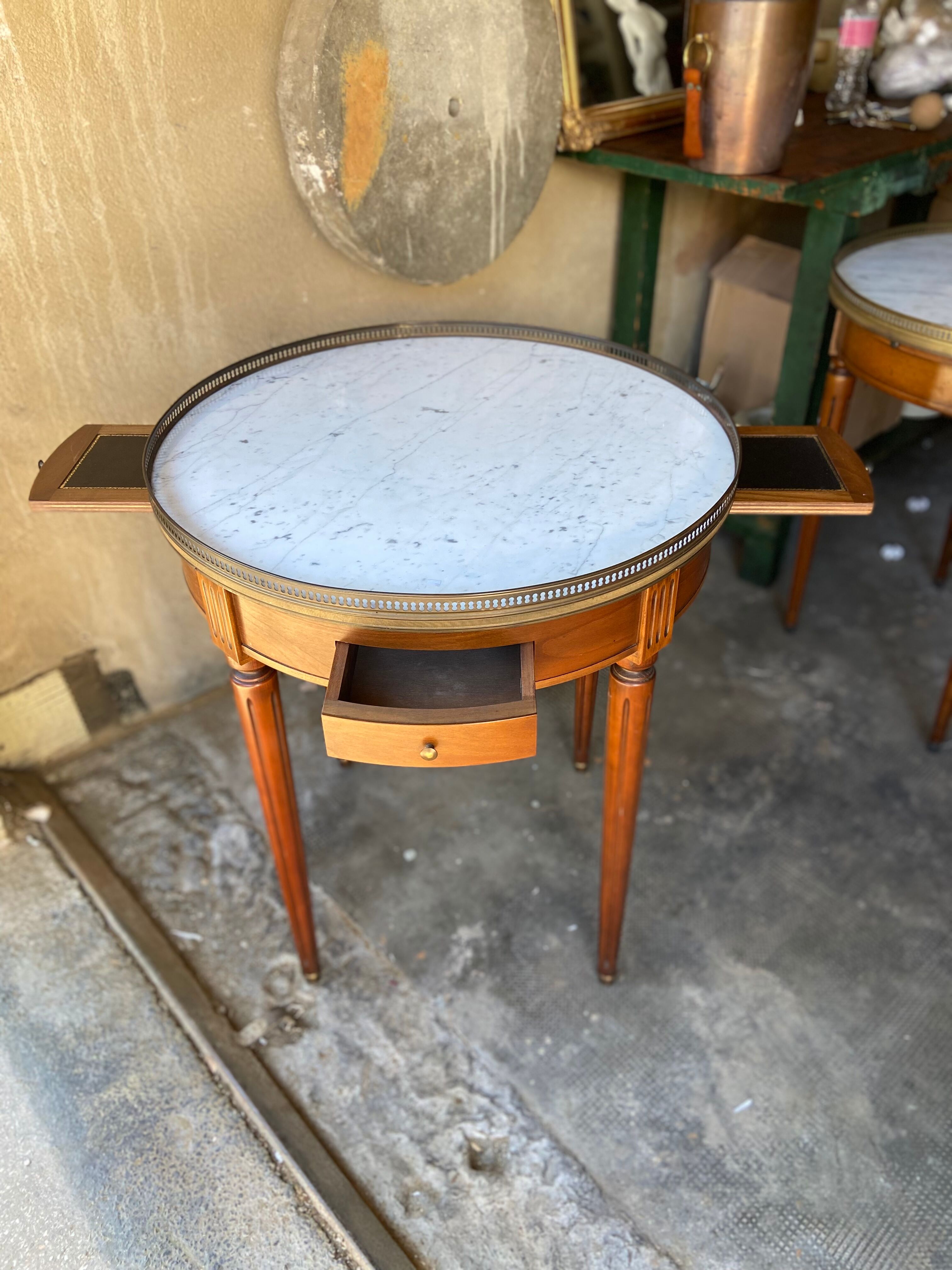 White marble hot water bottle table