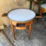 White marble hot water bottle table