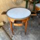 White marble hot water bottle table