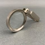 Foldable magnifying glass in silver metal 1900