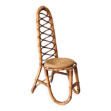 Mid-Century Bamboo High Back Chair from Rohé Noordwolde, Netherlands, 1960s