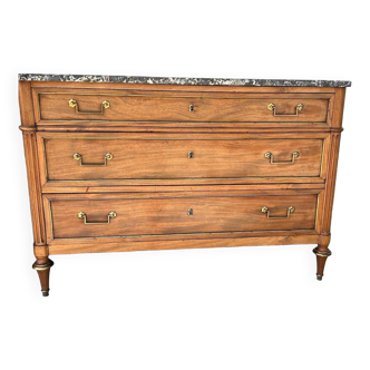 Louis XVI Period Blond Mahogany Chest of Drawers - 18th Century