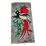 Tile bird of paradise art deco Vallauris