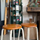 Paire de tabourets d’atelier vintage