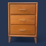 Vintage chest of drawers with oak compass legs, 1950s
