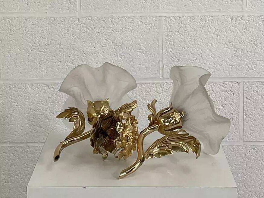 Pair of vintage gold wall lights