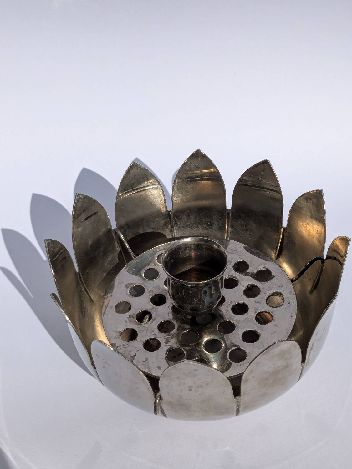 Vintage flower spike lotus candle holder