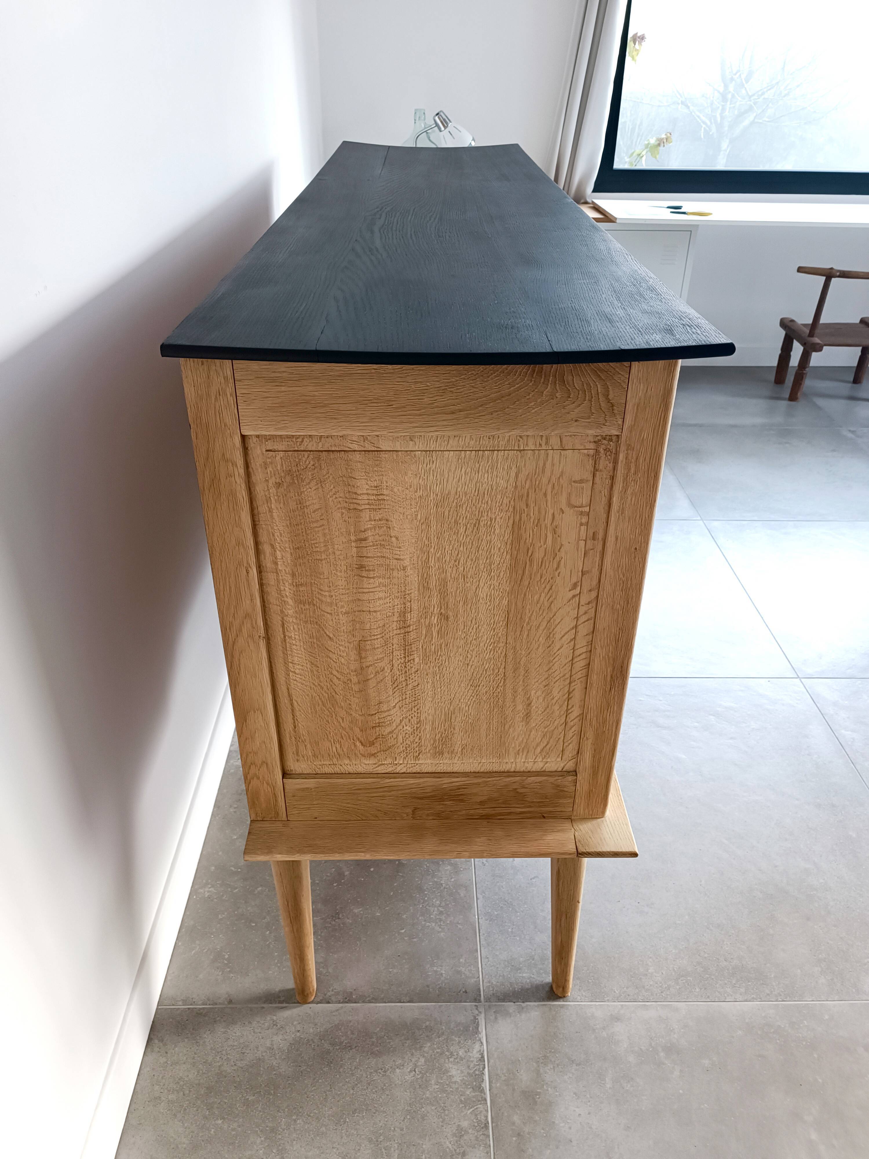 Cabinet from the 50s in solid oak signed FNA N° 0049