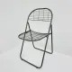 Niels Gammelgaard for Ikea grey wire metal folding chair, 1970s