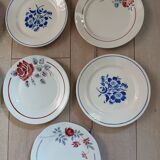 13 mismatched antique dessert plates