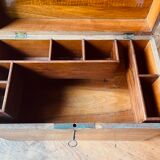 Antique wooden box with compartment