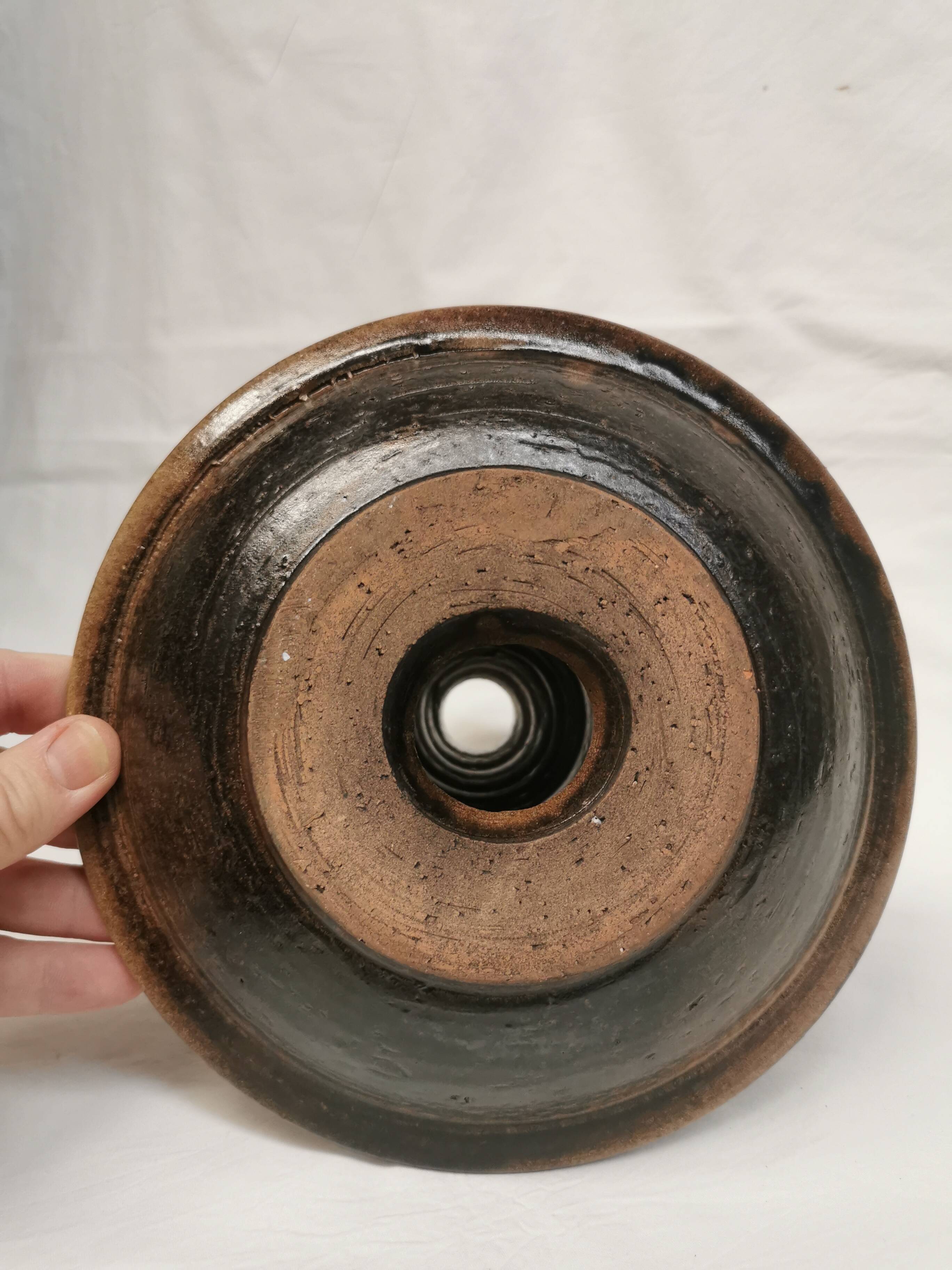 Grand bougeoir, vase . céramique signée jean marais