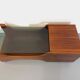 Vintage bar coffee table on rosewood wheels and smoked glass from the 60s
