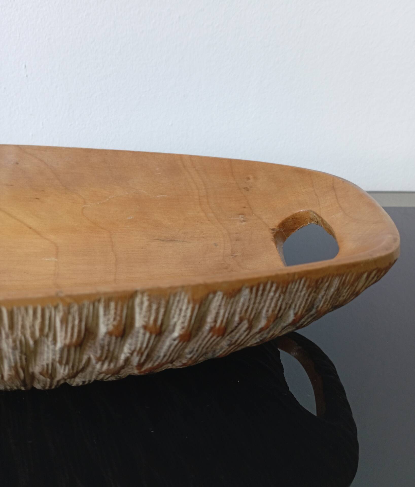 Vintage wooden plate by Aldo Tura for Macabo Italy