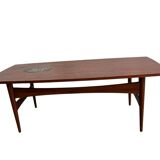 Vintage teak coffee table with mosaic accent