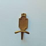 Vintage patère in solid golden brass